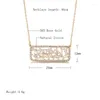 Collane a pendente WBMQDA Luxury Square Holloce and Collace for Women 585 Rose Gold Color Zircone Full Zircon Imposta