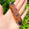 Natural Crystal Point Red Obsidian quartz Healing Magic Energy Polished Quartz Wand Tower Ornament for Home Decoration Gift
