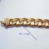 18 K Solid Goldgf Authistical wykończenie 18 K Stłoczony 10 mm drobny krawężnik łańcuch łańcucha łącza Męskie Męskie Mężczyznę w 600 mm318l