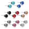 Paires de boucles d'oreilles à Clip magnétique en cristal, ensemble de clous en acier titane et strass, bijoux unisexes à la mode X4YA Stud290A