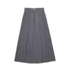 Skirts Women Fashion Series Cape Skirt Vintage High Waist A- Line Pocket Zipper All-Match Casual Chic Female Midi Mujer