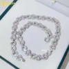 Nieuwe collectie diamanten halsketting 925 zilveren Infinity Link Design 13 mm Moissanite Cubaanse schakelketting