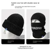 No cornice cap balaclava White black knitted cap headguard face hat Men's winter head cover warm winter ski mask men's hat 231229