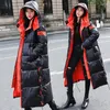 Dames Trenchcoats Sneeuwjas Gewatteerde warme jas Glanzend dons Winter Dames Waterdicht Oversized Dikke Lange Parka's Met capuchon Feminina