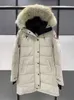 Designer canadense ganso meados de comprimento versão puffer para baixo jaqueta das mulheres para baixo parkas inverno grosso casacos quentes das mulheres à prova de vento streetwear 432 157