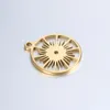 Charms 5st/Lot Wheel Gear Geometric Sun Flower Pendant Rostfritt stål Sunros Charm Diy Jewelry Making For Armband Halsband