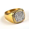 Hip Hop US 8 bis 13 Größe Ring All Iced Out Hochwertige Micro Pave CZ Ringe Damen Herren Goldring für Liebesgeschenk244K