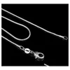 Kedjor 1,2 mm 925 Sier Plated DIY Snake Chain Charms Link Halsband med hummerklasspar för smycken som gör storlek 16 18 20 22 26 28 3 DHSVI