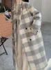 Płaszcz Kobieta Zimowa Minimalistyczna minimalistyczna gęstna średnia wełniana wełniana płaszcz amerykański temperament vintage w porównaniu z kurtkami 231229