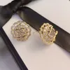 Bloem Parel Letter Designer Oorbellen Merk Oorknopjes Heren Dames 18K Verguld Roestvrij Stalen Studs Hoge kwaliteit Charme Kristallen Oorbel Verjaardag Sieraden Geschenken