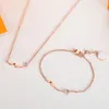 Luxury Pendant Necklace Flower Bracelet Fashion for Man Woman Rose Gold Necklaces Bangles Highly Quality Women Party Wedding Lover299H