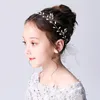 Ensembles à la main Gold Sier Color Fashion Band Crystal Pearl Flower Hairband Hair Hair Bijoux Lave Enfant Child Head Accessoires