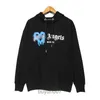 2024 Fashion Hoodie Designer Brand Palmangelsweater Sweatshirt for Men and Women Chaopai Paml Blue Love Spray Hooded Black and in Autumn and Winter Inhw