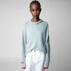 23 début d'automne nouvelle Niche française Zadig Voltaire2024 lettre amour broderie à la main crochet cachemire tricots pull pour les femmes