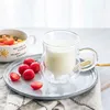 Wine Glasses Cute Heat-resistant Double Wall Glass Cow Udder Shape Milk Cup Handle Juice Coffee Mugs Creative Gift