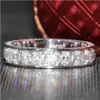 Handgjorda Promise Diamond Ring 100% Real S925 Sterling Silver Engagement Wedding Band Rings for Women Bridal Finger Jewelry262a