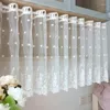 Curtain Rural Lace Curtains For Kitchen Bedroom Bookshelf Cabinet Partition Short Half Small Window