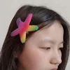 Haaraccessoires Grote kleur paillettenleer Ster Zeester Eenvoudige clips Meisje Kinderen Leuke Kawaii Fee Prinses Haarspeld Mode