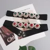 Belts 2023 Luxury Rhinestone Pearl Waist Belt For Women Elegant Bling Crystal Elastic Band Corset Dress Shirt Cinture