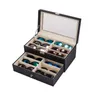 Portable Glasses Organizer Multislot Eyeglasses Storage Display Travel Folding Sunglasses PU Leather Case 231229