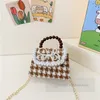 Lady style children pearls chain handbags girls rabbit bear Bows applique single shoulder bag sweet kids splicing lace falbala princess crossbody bags Z6403