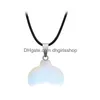 Pendentif Colliers Collier de pierre de cristal naturel sculpté à la main Creative Fish Tail Gemstone Mesdames Accessoires de mode avec chaîne Drop DHEVQ