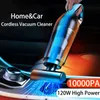 10000PAワイヤレス車真空クリーナー120W高出力吸引ポータブルミニハンドヘルドホームオフィス用コードレス231229