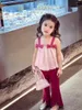 Clothing Sets Girls' Fashionable Set Summer Westernized Children's Suspender Top Micro Speaker Casual Pants