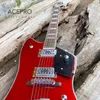 Custom G6199 Billy Bo Jupiter, металлик, красный Thunderbird, электрогитара, накладка на гриф из палисандра, инкрустация в миниатюре, хромированная фурнитура