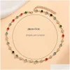 Naszyjniki wisiorek boho moda vintage kolor krystaliczny łańcuch Choker Naszyjnik dla kobiet kobiet prezent prosty barokowa biżuteria dhxdz