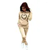 Dames tweedelige broek dames casual lange mouw hoodie sportpakken herfst winter outdoor fleece joggingpak vrouwelijke kleding klassiek