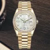 Commerce Watch Diamond Watches Klassiek jongenshorloge 41 mm Automatische dubbele kalender Vouwgesp 904L roestvrij staal Goud Mode herenhorloges