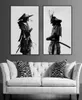 Japanese Samurai Warrior Wall Art Canvas Poster Oriental Black White Japanese Wall Mural Samurai målning för vardagsrum Bedro8881557