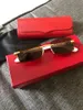 Tasarımcı Güneş Gözlüğü Erkek Buffalo Boynuz Gözlükleri Kadınlar İçin Erkek Çıkarsız Güneş Siyah Kahverengi Len Anti Scratch Luxury Marka Buffs Gözlük Vintage Fas