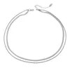 Łańcuchy Allme proste podwójne warstwy skręć łańcuch linowy naszyjnik herribone dla kobiet mężczyzny unisex ze stali nierdzewnej srebrna biżuteria PVD