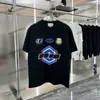 Xinxinbuy 2024 Mężczyzn Designer Tee T Shirt Włochy Letter Druk Załoga Szyja Krótkie rękawa Bawełniane kobiety Czarne białe morel M-2xl