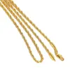 Collar de oro macizo amarillo de 18 quilates G F para hombre y mujer, cadena de 24 cuerdas, joyería encantadora empaquetada con 2695