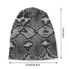 Berets Snake Grey Skin Texture Beanies Caps Men Women Unisex Streetwear Winter Warm Knitted Hat Adult Snakeskin Print Bonnet Hats