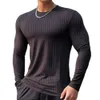 Ginásio de fitness camiseta dos homens casual manga longa camisa magro masculino musculação camisetas topos correndo esportes secagem rápida roupas treinamento 231229