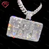 Master Rocks Custom Hiphop Square Sterling Sier Iced Out VVS Moissanite Letter Pendant