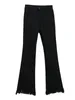 Kadınlar için kadın kot retro vintage siyah denim parlama pantolon sokak kıyafeti yüksek bel elastik ince pantolonlar harajuku y2k kadın e93
