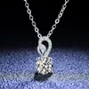 Diamonds Real Moissanite Necklace 1ct Sterling Sier D Color Brilliant Diamond Heart Prong Necklace for Women Girls Jewelry