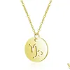 Pendant Necklaces Coin Twee Constell Necklace Stainless Steel Gold Zodiac Sign Women Fashion Jewelry Will And Sandy Libra Leo Pisces Dh2Xb