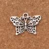 White Peacock Anartia Jatrophoe Butterfly Charm Beads 100st Lot 24 8x19 1mm Antika silverhängen smycken DIY L1128227G