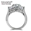 Yhamni Oryginalne kreatywne kobiety pierścień Naturalne 925 Srebrne pierścionki Zestaw sześciennych cyrkonii Diamentowe pierścienie biżuterii dla kobiet XR06316S