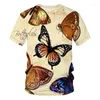 Męskie koszulki letni styl nadruku 3D Butterfly i damskie koszulki mody streetwearu O-Neck krótko-rękawowe harajuku dziecięce