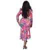 Dames Zwemkleding Strand Dames Mode 2023 Badkleding Jurk Zomer Slank Print Lange mouw Onregelmatig Polyester Badpak Cover-up Pareo