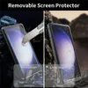 Genuine Carbon Fiber Metal Case for Samsung Galaxy S23 Ultra S23+ Glass Film Armor Cameral Lens Protect Full Cover