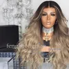 Wigs FZP Ombre Long Body Wavy Wig Simulation Human Hair Wigs Brazilian Best Afro Kinky Curly Full Short Wigs For Black Women