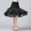 Stage Wear Ballroom Dance Skirts Women Latin Tango Modern Dancing National Standard Waltz Flamenco Competition Dress